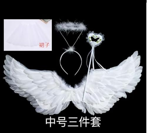 Engelsflügel 80CM Weiß Engel Kostüm mit Halo Stirnband Zauberstab,Engel Flügel Feen Kostüm Kinder Accessoires für Halloween Party Fasching Verkleidung Karneval Cosplay Engelsflügel 80CM Weiß Engel Kostüm mit Halo Stirnband Zauberstab,Engel Flügel Feen Kostüm Kinder Accessoires für Halloween Party Fasching Verkleidung Karneval Cosplay von ASFWAGQ