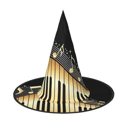 ASFgda Hexenhüte mit Halloween-Aufdruck für Damen, breite Krempe, faltbar, spitz, für Halloween-Party, Kostümzubehör von ASFgda