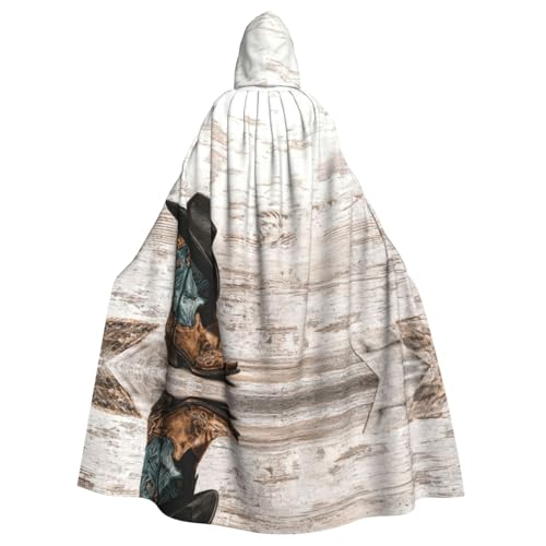 ASFgda Mittelalterlicher Cowboyhut mit Kapuze und Stiefeln, Renaissance-Umhang, Unisex, mit Kapuze, Halloween, Weihnachten, Kostüme, Party-Umhang von ASFgda