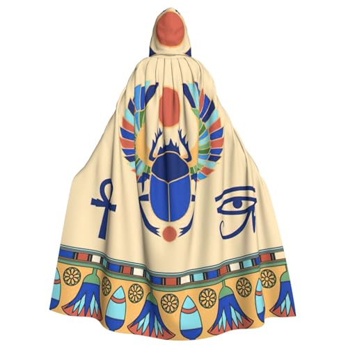 ASFgda Mittelalterlicher Kapuzenumhang mit ägyptischer Skarabäus, Renaissance-Umhang, Unisex, mit Kapuze, Halloween, Weihnachten, Kostüme, Party-Umhang von ASFgda