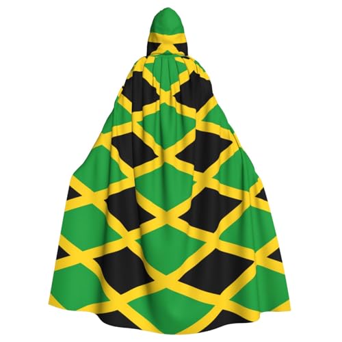 ASFgda Mittelalterlicher Umhang mit Jamaika-Flagge, Renaissance-Umhang, Unisex, mit Kapuze, Halloween, Weihnachten, Kostüme, Party-Umhang von ASFgda