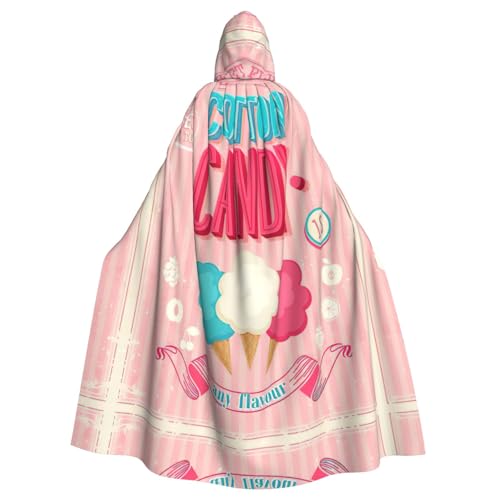 ASFgda Mittelalterlicher Umhang mit Kapuze, Baumwolle, Süßigkeiten-Druck, Renaissance-Umhang, Unisex, mit Kapuze, Halloween, Weihnachten, Kostüme, Party-Umhang von ASFgda
