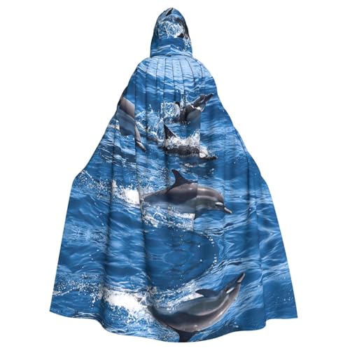 ASFgda Mittelalterlicher Umhang mit Kapuze, Delfine im Meer, Renaissance-Umhang, Unisex, mit Kapuze, Halloween, Weihnachten, Kostüme, Party-Umhang ASFgda Mittelalterlicher Umhang mit Kapuze, Delfine im Meer, Renaissance-Umhang, Unisex, mit Kapuze, Halloween, Weihnachten, Kostüme, Party-Umhang von ASFgda