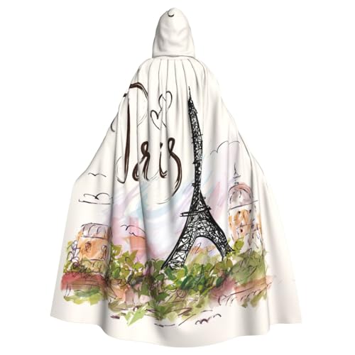 ASFgda Mittelalterlicher Umhang mit Kapuze, Eiffelturm-Druck, Renaissance-Umhang, Unisex, mit Kapuze, Halloween, Weihnachten, Kostüme, Party-Umhang ASFgda Mittelalterlicher Umhang mit Kapuze, Eiffelturm-Druck, Renaissance-Umhang, Unisex, mit Kapuze, Halloween, Weihnachten, Kostüme, Party-Umhang von ASFgda