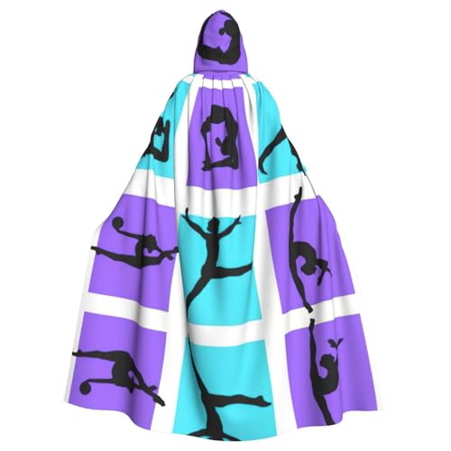 ASFgda Mittelalterlicher Umhang mit Kapuze, Gymnastik, Spieldruck, Renaissance-Umhang, Unisex, mit Kapuze, Halloween, Weihnachten, Kostüme, Party-Umhang von ASFgda