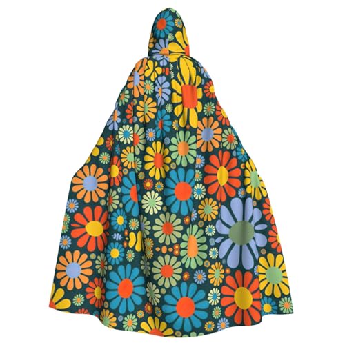 ASFgda Mittelalterlicher Umhang mit Kapuze, Hippie-Muster, Renaissance-Umhang, Unisex, mit Kapuze, Halloween, Weihnachten, Kostüme, Party-Umhang von ASFgda