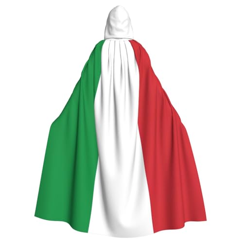 ASFgda Mittelalterlicher Umhang mit Kapuze, Italien-Flagge, Renaissance-Umhang, Unisex, mit Kapuze, Halloween, Weihnachten, Kostüme, Party-Umhang von ASFgda