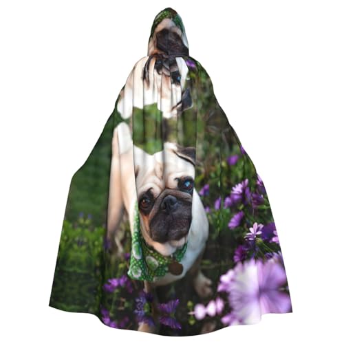 ASFgda Mittelalterlicher Umhang mit Kapuze, Mops im Garten, Renaissance-Umhang, Unisex, mit Kapuze, Halloween, Weihnachten, Kostüme, Party-Umhang ASFgda Mittelalterlicher Umhang mit Kapuze, Mops im Garten, Renaissance-Umhang, Unisex, mit Kapuze, Halloween, Weihnachten, Kostüme, Party-Umhang von ASFgda