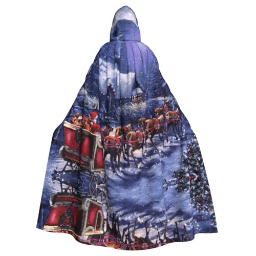 ASFgda Mittelalterlicher Umhang mit Kapuze, Motiv: Schnee-Nacht, Weihnachtsmann und Hirsch, Renaissance-Umhang, Unisex, mit Kapuze, Halloween, Weihnachten, Kostüme, Party-Umhang ASFgda Mittelalterlicher Umhang mit Kapuze, Motiv: Schnee-Nacht, Weihnachtsmann und Hirsch, Renaissance-Umhang, Unisex, mit Kapuze, Halloween, Weihnachten, Kostüme, Party-Umhang von ASFgda