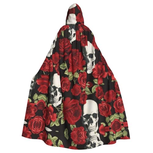 ASFgda Mittelalterlicher Umhang mit Kapuze, Rosen-/Totenkopf-Druck, Renaissance-Umhang, Unisex, mit Kapuze, Halloween, Weihnachten, Kostüme, Party-Umhang ASFgda Mittelalterlicher Umhang mit Kapuze, Rosen-/Totenkopf-Druck, Renaissance-Umhang, Unisex, mit Kapuze, Halloween, Weihnachten, Kostüme, Party-Umhang von ASFgda