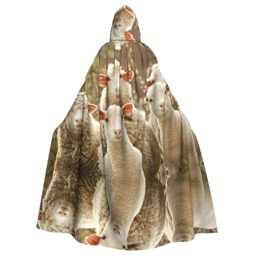 ASFgda Mittelalterlicher Umhang mit Kapuze, Schaf- und Lämmer-Druck, Renaissance-Umhang, Unisex, mit Kapuze, Halloween, Weihnachten, Kostüme, Party-Umhang ASFgda Mittelalterlicher Umhang mit Kapuze, Schaf- und Lämmer-Druck, Renaissance-Umhang, Unisex, mit Kapuze, Halloween, Weihnachten, Kostüme, Party-Umhang von ASFgda