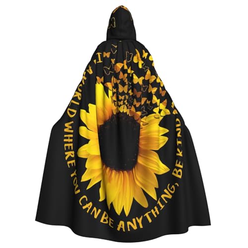 ASFgda Mittelalterlicher Umhang mit Kapuze, Schmetterlings- und Sonnenblumen-Druck, Renaissance-Umhang, Unisex, mit Kapuze, Halloween, Weihnachten, Kostüme, Party-Umhang ASFgda Mittelalterlicher Umhang mit Kapuze, Schmetterlings- und Sonnenblumen-Druck, Renaissance-Umhang, Unisex, mit Kapuze, Halloween, Weihnachten, Kostüme, Party-Umhang von ASFgda