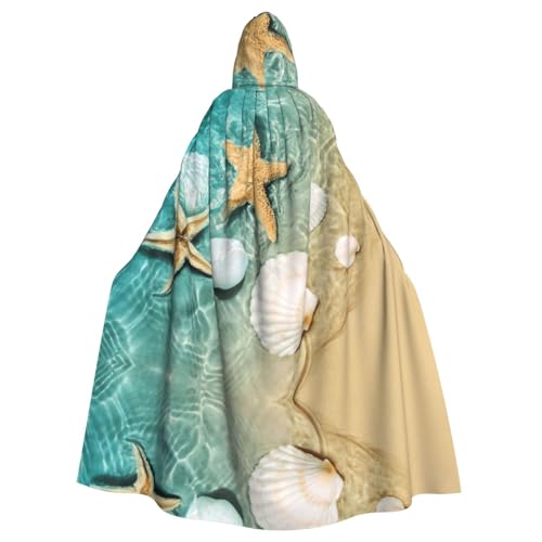 ASFgda Mittelalterlicher Umhang mit Kapuze, Strand, Seestern, Jakobsmuschel-Druck, Renaissance-Umhang, Unisex, mit Kapuze, Halloween, Weihnachten, Kostüme, Party-Umhang ASFgda Mittelalterlicher Umhang mit Kapuze, Strand, Seestern, Jakobsmuschel-Druck, Renaissance-Umhang, Unisex, mit Kapuze, Halloween, Weihnachten, Kostüme, Party-Umhang von ASFgda
