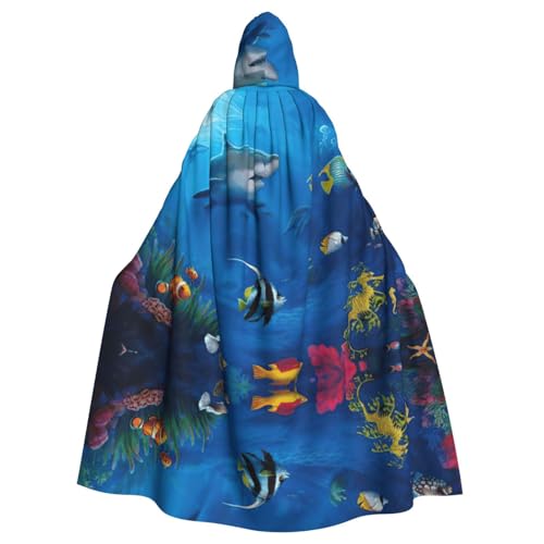 ASFgda Mittelalterlicher Umhang mit Kapuze, Unterwasserwelt-Druck, Renaissance-Umhang, Unisex, mit Kapuze, Halloween, Weihnachten, Kostüme, Party-Umhang ASFgda Mittelalterlicher Umhang mit Kapuze, Unterwasserwelt-Druck, Renaissance-Umhang, Unisex, mit Kapuze, Halloween, Weihnachten, Kostüme, Party-Umhang von ASFgda
