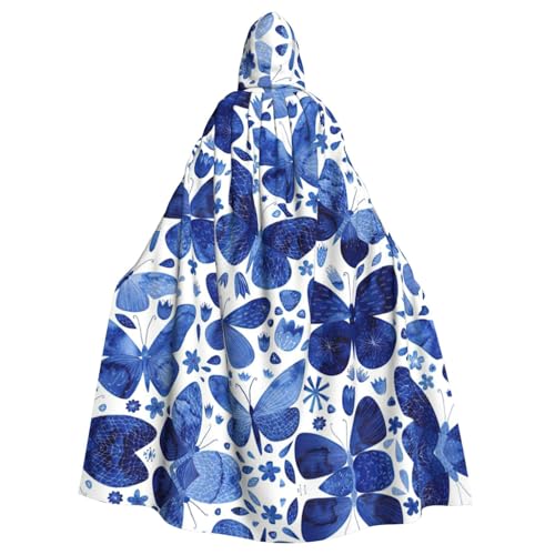 ASFgda Mittelalterlicher Umhang mit Kapuze, blauer Schmetterlings-Druck, Renaissance-Umhang, Unisex, mit Kapuze, Halloween, Weihnachten, Kostüme, Party-Umhang ASFgda Mittelalterlicher Umhang mit Kapuze, blauer Schmetterlings-Druck, Renaissance-Umhang, Unisex, mit Kapuze, Halloween, Weihnachten, Kostüme, Party-Umhang von ASFgda
