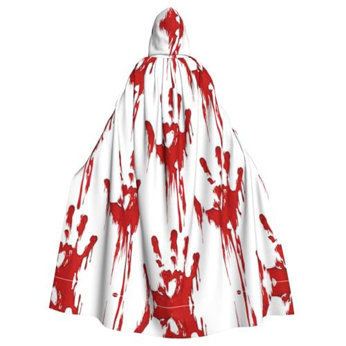 ASFgda Mittelalterlicher Umhang mit Kapuze, blutiger Handabdruck, Renaissance-Umhang, Unisex, mit Kapuze, Halloween, Weihnachten, Kostüme, Party-Umhang von ASFgda