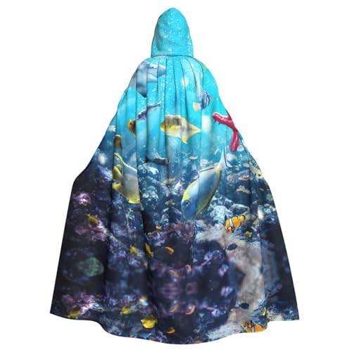 ASFgda Mittelalterlicher Umhang mit Kapuze, bunt, 3D-Naturlandschaft des Meeres unter Wasser tropischer Fische, Renaissance-Umhang, Unisex, mit Kapuze, Halloween, Weihnachten, Kostüme, Party-Umhang ASFgda Mittelalterlicher Umhang mit Kapuze, bunt, 3D-Naturlandschaft des Meeres unter Wasser tropischer Fische, Renaissance-Umhang, Unisex, mit Kapuze, Halloween, Weihnachten, Kostüme, Party-Umhang von ASFgda