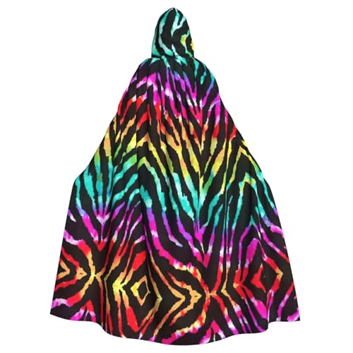 ASFgda Mittelalterlicher Umhang mit Kapuze, bunt, Regenbogen-Zebramuster, Renaissance-Umhang, Unisex, mit Kapuze, Halloween, Weihnachten, Kostüme, Party-Umhang ASFgda Mittelalterlicher Umhang mit Kapuze, bunt, Regenbogen-Zebramuster, Renaissance-Umhang, Unisex, mit Kapuze, Halloween, Weihnachten, Kostüme, Party-Umhang von ASFgda