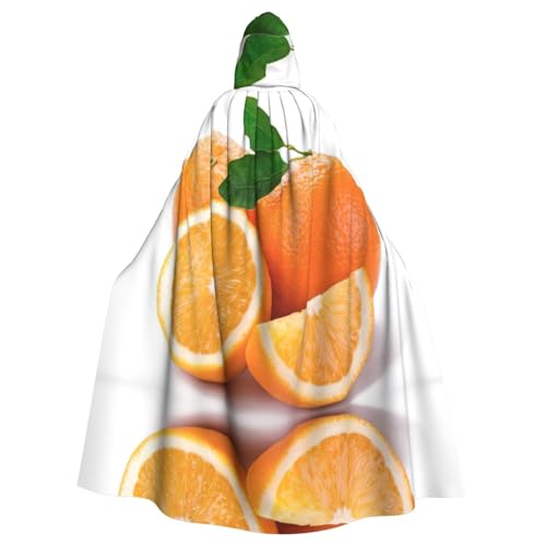 ASFgda Mittelalterlicher Umhang mit Kapuze, orangefarbener Druck, Renaissance-Umhang, Unisex, mit Kapuze, Halloween, Weihnachten, Kostüme, Party-Umhang von ASFgda