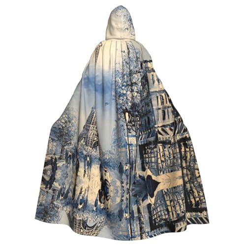 ASFgda Mittelalterlicher Umhang mit Kapuze, romantischer Pariser Eiffelturm-Druck, Renaissance-Umhang, Unisex, mit Kapuze, Halloween, Weihnachten, Kostüme, Party-Umhang ASFgda Mittelalterlicher Umhang mit Kapuze, romantischer Pariser Eiffelturm-Druck, Renaissance-Umhang, Unisex, mit Kapuze, Halloween, Weihnachten, Kostüme, Party-Umhang von ASFgda