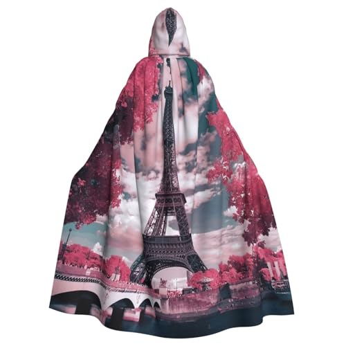 ASFgda Mittelalterlicher Umhang mit Kapuze, rosa Landschaft, Eiffelturm-Druck, Renaissance-Umhang, Unisex, mit Kapuze, Halloween, Weihnachten, Kostüme, Party-Umhang ASFgda Mittelalterlicher Umhang mit Kapuze, rosa Landschaft, Eiffelturm-Druck, Renaissance-Umhang, Unisex, mit Kapuze, Halloween, Weihnachten, Kostüme, Party-Umhang von ASFgda