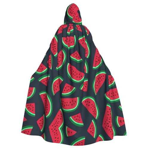 ASFgda Mittelalterlicher Umhang mit Kapuze, roter Wassermelonen-Druck, Renaissance-Umhang, Unisex, mit Kapuze, Halloween, Weihnachten, Kostüme, Party-Umhang von ASFgda