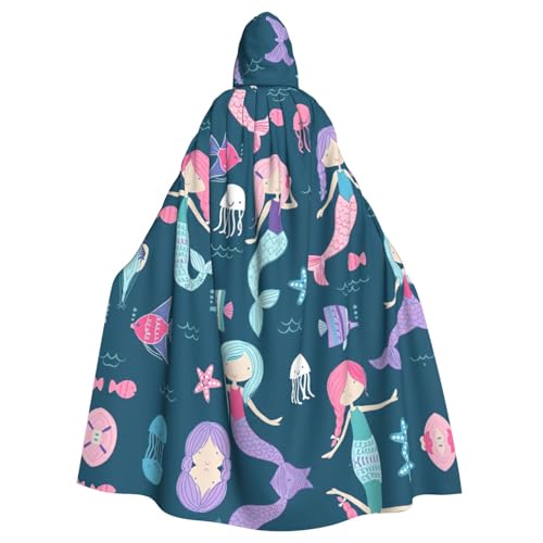 ASFgda Mittelalterlicher Umhang mit Kapuze, schöner Meerjungfrauen-Druck, Renaissance-Umhang, Unisex, mit Kapuze, Halloween, Weihnachten, Kostüme, Party-Umhang ASFgda Mittelalterlicher Umhang mit Kapuze, schöner Meerjungfrauen-Druck, Renaissance-Umhang, Unisex, mit Kapuze, Halloween, Weihnachten, Kostüme, Party-Umhang von ASFgda