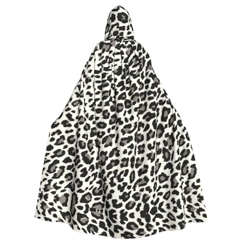 ASFgda Mittelalterlicher Umhang mit Kapuze, schwarzer Leopardenmuster, Renaissance-Umhang, Unisex, mit Kapuze, Halloween, Weihnachten, Kostüme, Party-Umhang von ASFgda