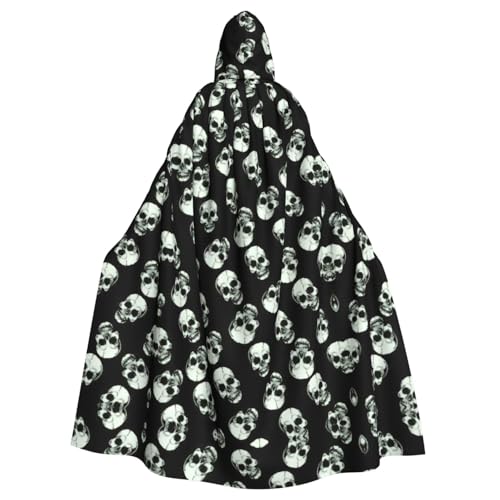 ASFgda Mittelalterlicher Umhang mit Kapuze, schwarzer Totenkopf-Druck, Renaissance-Umhang, Unisex, mit Kapuze, Halloween, Weihnachten, Kostüme, Party-Umhang ASFgda Mittelalterlicher Umhang mit Kapuze, schwarzer Totenkopf-Druck, Renaissance-Umhang, Unisex, mit Kapuze, Halloween, Weihnachten, Kostüme, Party-Umhang von ASFgda