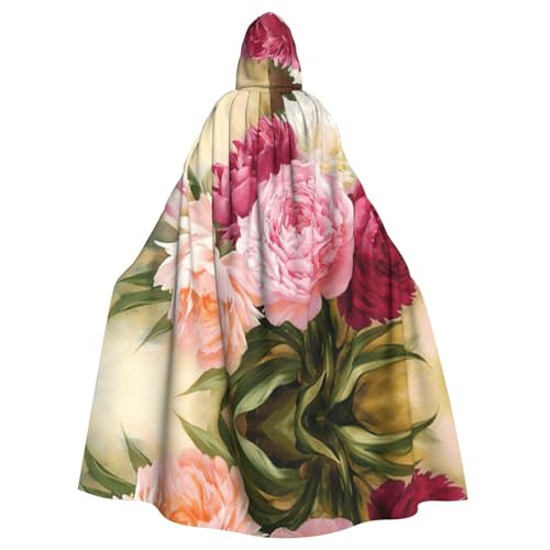 ASFgda Mittelalterlicher Umhang mit Kapuze Pfingstrosen und Blüten, Renaissance-Umhang, Unisex, mit Kapuze, Halloween, Weihnachten, Kostüme, Party-Umhang ASFgda Mittelalterlicher Umhang mit Kapuze Pfingstrosen und Blüten, Renaissance-Umhang, Unisex, mit Kapuze, Halloween, Weihnachten, Kostüme, Party-Umhang von ASFgda