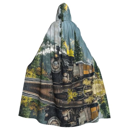 ASFgda Mittelalterlicher Umhang mit Kapuze und Dampfzug-Druck, Renaissance-Umhang, Unisex, mit Kapuze, Halloween, Weihnachten, Kostüme, Party-Umhang ASFgda Mittelalterlicher Umhang mit Kapuze und Dampfzug-Druck, Renaissance-Umhang, Unisex, mit Kapuze, Halloween, Weihnachten, Kostüme, Party-Umhang von ASFgda