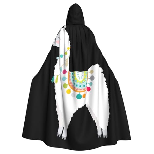 ASFgda Mittelalterlicher Umhang mit Kapuze und Lama-Druck, Renaissance-Umhang, Unisex, mit Kapuze, Halloween, Weihnachten, Kostüme, Party-Umhang ASFgda Mittelalterlicher Umhang mit Kapuze und Lama-Druck, Renaissance-Umhang, Unisex, mit Kapuze, Halloween, Weihnachten, Kostüme, Party-Umhang von ASFgda