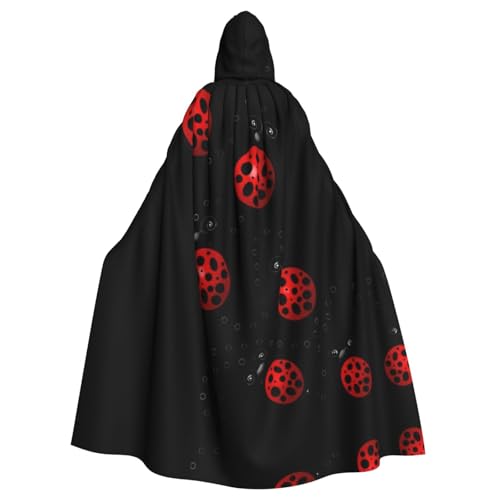 ASFgda Mittelalterlicher Umhang mit Kapuze und Marienkäferspuren, Renaissance-Umhang, Unisex, mit Kapuze, Halloween, Weihnachten, Kostüme, Party-Umhang von ASFgda