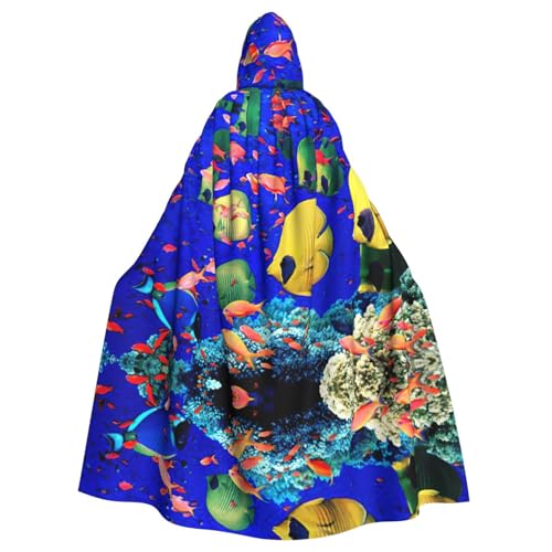 ASFgda Mittelalterlicher Umhang mit Kapuze und Meeresfisch-Druck, Renaissance-Umhang, Unisex, mit Kapuze, Halloween, Weihnachten, Kostüme, Party-Umhang ASFgda Mittelalterlicher Umhang mit Kapuze und Meeresfisch-Druck, Renaissance-Umhang, Unisex, mit Kapuze, Halloween, Weihnachten, Kostüme, Party-Umhang von ASFgda