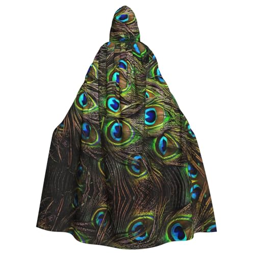 ASFgda Mittelalterlicher Umhang mit Kapuze und Pfauenfeder-Druck, Renaissance-Umhang, Unisex, mit Kapuze, Halloween, Weihnachten, Kostüme, Party-Umhang ASFgda Mittelalterlicher Umhang mit Kapuze und Pfauenfeder-Druck, Renaissance-Umhang, Unisex, mit Kapuze, Halloween, Weihnachten, Kostüme, Party-Umhang von ASFgda