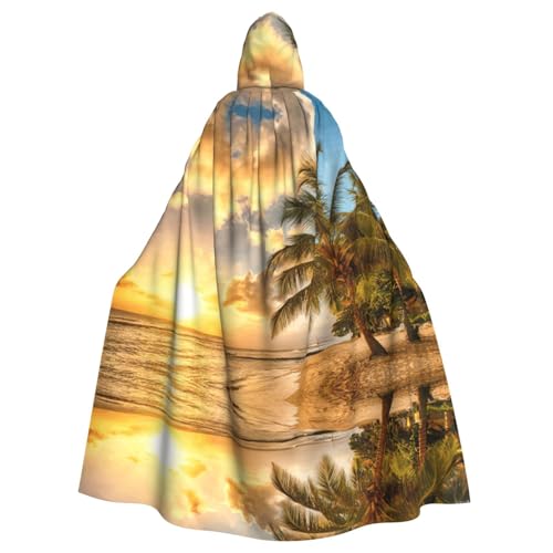ASFgda Mittelalterlicher Umhang mit Kapuze und Sonnenuntergang, hawaiianischer Palmen-Druck, Renaissance-Umhang, Unisex, mit Kapuze, Halloween, Weihnachten, Kostüme, Party-Umhang ASFgda Mittelalterlicher Umhang mit Kapuze und Sonnenuntergang, hawaiianischer Palmen-Druck, Renaissance-Umhang, Unisex, mit Kapuze, Halloween, Weihnachten, Kostüme, Party-Umhang von ASFgda