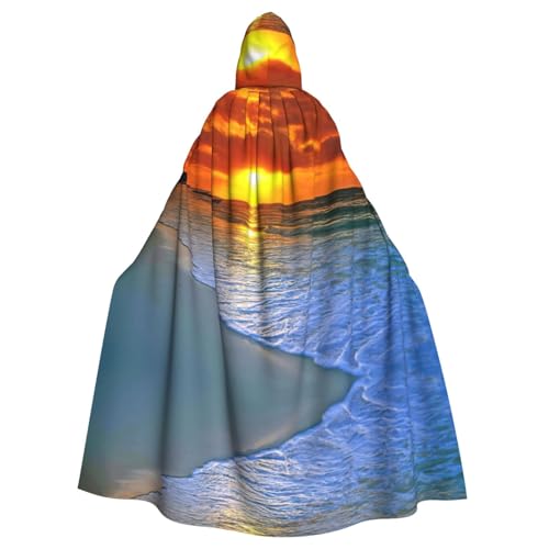 ASFgda Mittelalterlicher Umhang mit Kapuze und Sonnenuntergang-Druck, Renaissance-Umhang, Unisex, mit Kapuze, Halloween, Weihnachten, Kostüme, Party-Umhang ASFgda Mittelalterlicher Umhang mit Kapuze und Sonnenuntergang-Druck, Renaissance-Umhang, Unisex, mit Kapuze, Halloween, Weihnachten, Kostüme, Party-Umhang von ASFgda
