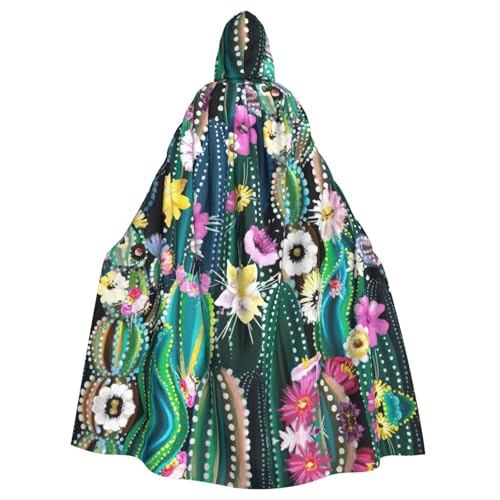 ASFgda Mittelalterlicher Umhang mit Kapuze und blühendem Kaktus-Druck, Renaissance-Umhang, Unisex, mit Kapuze, Halloween, Weihnachten, Kostüme, Party-Umhang ASFgda Mittelalterlicher Umhang mit Kapuze und blühendem Kaktus-Druck, Renaissance-Umhang, Unisex, mit Kapuze, Halloween, Weihnachten, Kostüme, Party-Umhang von ASFgda