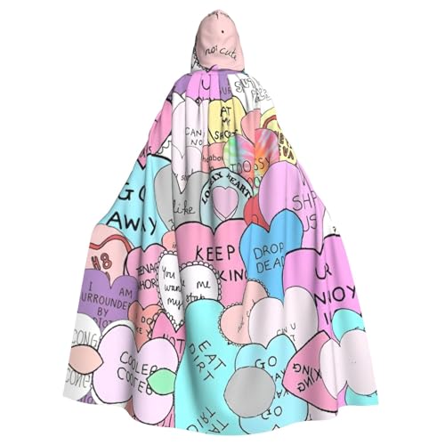 ASFgda Mittelalterlicher Umhang mit Kapuze und buntem Herzaufdruck, Renaissance-Umhang, Unisex, mit Kapuze, Halloween, Weihnachten, Kostüme, Party-Umhang ASFgda Mittelalterlicher Umhang mit Kapuze und buntem Herzaufdruck, Renaissance-Umhang, Unisex, mit Kapuze, Halloween, Weihnachten, Kostüme, Party-Umhang von ASFgda