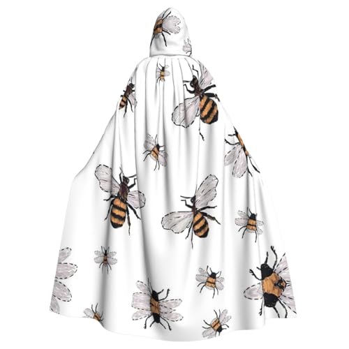 ASFgda Mittelalterlicher Umhang mit Kapuze und lustigem Bienen-Druck, Renaissance-Umhang, Unisex, mit Kapuze, Halloween, Weihnachten, Kostüme, Party-Umhang ASFgda Mittelalterlicher Umhang mit Kapuze und lustigem Bienen-Druck, Renaissance-Umhang, Unisex, mit Kapuze, Halloween, Weihnachten, Kostüme, Party-Umhang von ASFgda