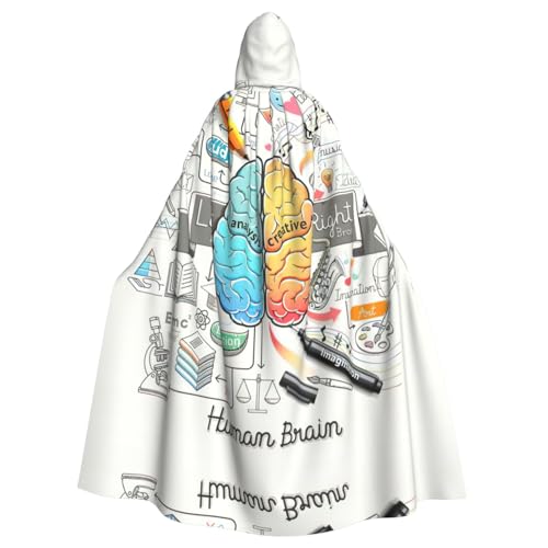 ASFgda Mittelalterlicher Umhang mit Kapuze und menschlichem Gehirndruck, Renaissance-Umhang, Unisex, mit Kapuze, Halloween, Weihnachten, Kostüme, Party-Umhang ASFgda Mittelalterlicher Umhang mit Kapuze und menschlichem Gehirndruck, Renaissance-Umhang, Unisex, mit Kapuze, Halloween, Weihnachten, Kostüme, Party-Umhang von ASFgda