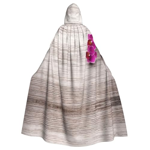ASFgda Mittelalterlicher Umhang mit Orchideen-Druck, Renaissance-Umhang, Unisex, mit Kapuze, Halloween, Weihnachten, Kostüme, Party-Umhang von ASFgda