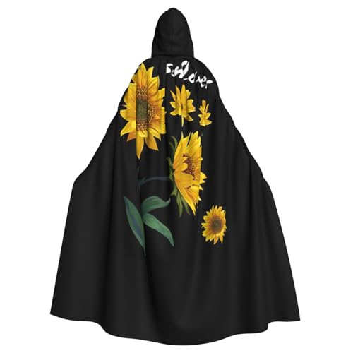 ASFgda Mittelalterlicher Umhang mit Sonnenblume, schwarzer Hintergrund, Renaissance-Umhang, Unisex, mit Kapuze, Halloween, Weihnachten, Kostüme, Party-Umhang ASFgda Mittelalterlicher Umhang mit Sonnenblume, schwarzer Hintergrund, Renaissance-Umhang, Unisex, mit Kapuze, Halloween, Weihnachten, Kostüme, Party-Umhang von ASFgda