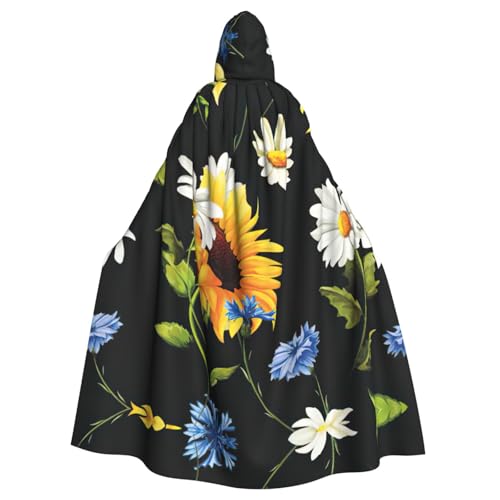 ASFgda Mittelalterlicher Umhang mit Sonnenblumen, Kamillen-Druck, Renaissance-Umhang, Unisex, mit Kapuze, Halloween, Weihnachten, Kostüme, Party-Umhang ASFgda Mittelalterlicher Umhang mit Sonnenblumen, Kamillen-Druck, Renaissance-Umhang, Unisex, mit Kapuze, Halloween, Weihnachten, Kostüme, Party-Umhang von ASFgda