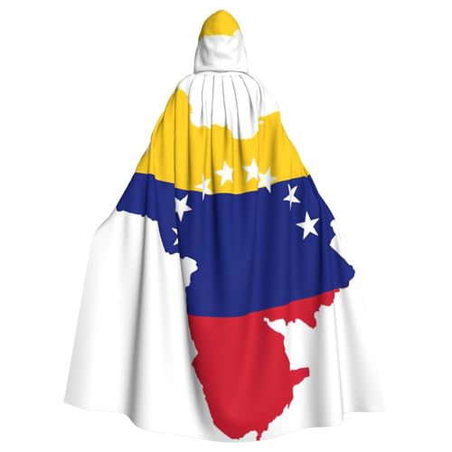 ASFgda Mittelalterlicher Umhang mit Venezuela-Flagge, Renaissance-Umhang, Unisex, mit Kapuze, Halloween, Weihnachten, Kostüme, Party-Umhang von ASFgda