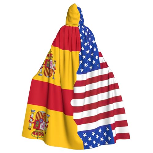 ASFgda Mittelalterlicher Umhang mit amerikanischer Spanien-Flagge, Renaissance-Umhang, Unisex, mit Kapuze, Halloween, Weihnachten, Kostüme, Party-Umhang ASFgda Mittelalterlicher Umhang mit amerikanischer Spanien-Flagge, Renaissance-Umhang, Unisex, mit Kapuze, Halloween, Weihnachten, Kostüme, Party-Umhang von ASFgda