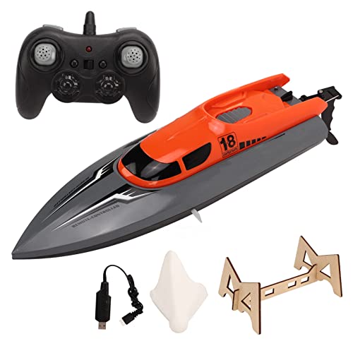 ASHATA Ferngesteuertes Boot, 2,4 GHz RC Schnellboot mit Doppelmotor und 7,4 V Hochleistungsakku für Pool River, Wasserdichtes ABS Rennboot ASHATA Ferngesteuertes Boot, 2,4 GHz RC Schnellboot mit Doppelmotor und 7,4 V Hochleistungsakku für Pool River, Wasserdichtes ABS Rennboot von ASHATA