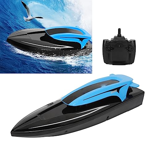 ASHATA RC Boot, 4Chz 2,4 GHz Hochgeschwindigkeit Fernbedienungs Kontrollboot mit Farbenfrohen LED Leuchten, Doppelmotor 25 Km/h Wasserdichtes Design für Erwachsene von ASHATA