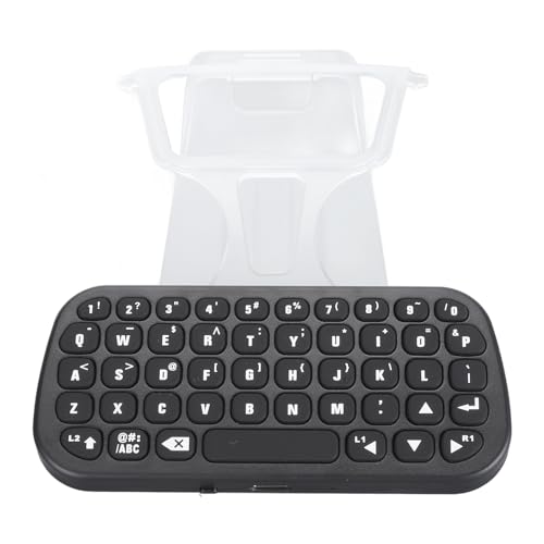 Tastatur mit Hintergrundbeleuchtung für PS5 Controller, Kabellose BT Tastatur, 47 Tasten, Game Tastatur mit Controller Clip für Messaging für Messaging, Gaming, Live Chat von ASHATA