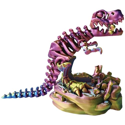 ASIEIT 3D-gedrucktes einteiliges Skelett Tyrannosaurus Rex, bewegliche Gelenke, 3D-gedruckte Dinosaurierknochen, Tyrannosaurus Rex, Flexibles bewegliches Dinosaurierspielzeug, kreative Samml von ASIEIT